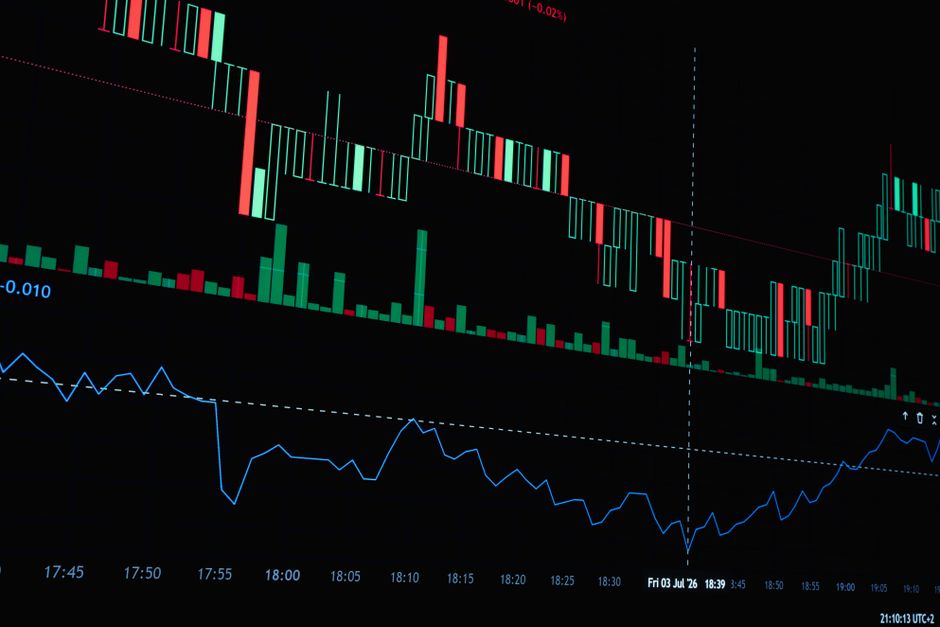 Detailed financial market chart showcasing price trends and volume indicators for stock analysis.